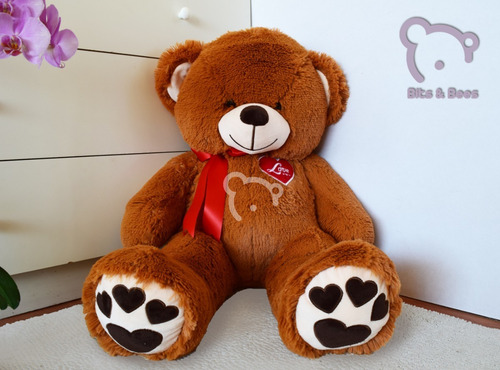 Oso De Peluche Grande Gigante Corazón Amor, 1 Metro + Regalo