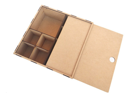 Caja Con Divisiones, Tapa Corrediza 30x30x9 Cm Mdf 3 Mm 