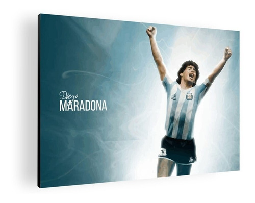 Cuadro Decorativo Mural Poster Diego Maradona 118x84 Mdf