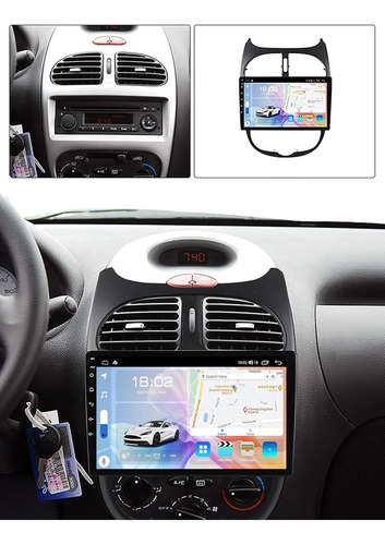Android Peugeot 206 2000-2009 Gps Carplay Radio Touch Usb