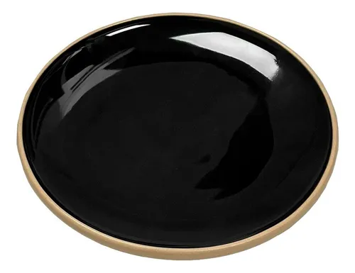 Juego Vajilla Completo Platos Negros 12pz Bowl Ceramica