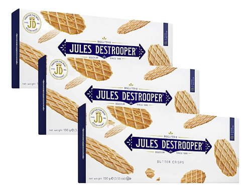 Biscoito Jules Destrooper Butter Crisps 100g (3 Pacotes)