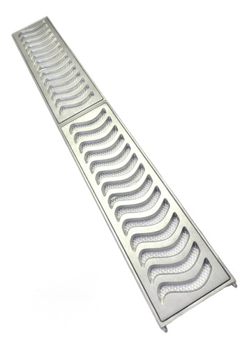 Ralo Grelha Linear 20x100 Com Aro De Fixação Alumínio 