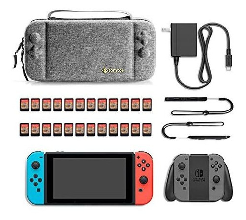 Funda Grande Compatible Con Nintendo Switch Control Pro Gris