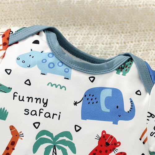 Conjunto De Verano Para Bebé Con Estampado De Dinosaurios Azul Acero 3-6 M