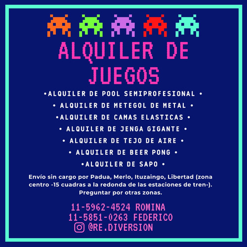 Imagen 9 de 9 de Alquiler Cama Elastica Pool Metegol Tejo Jenga Sapo