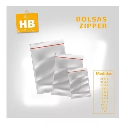 Bolsas con Cierre Zipper - Medidas Varias - Hiperpack