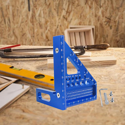 Regla De Medición Multiángulo 3d, Regla Triangular, Azul