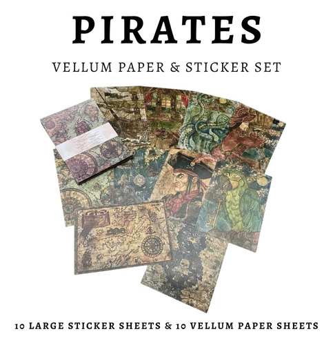 Papeles Vellum Y Stickers Vintage Para Journaling, 20 Página