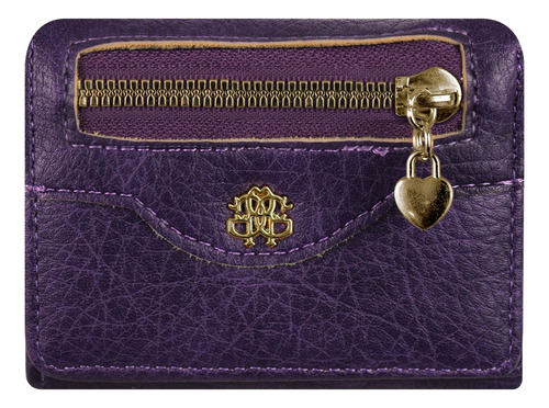 Cartera Para Dama Monedero Mini Ejecutiva Elegante Juvenil Color Morado - Pp Bow-01