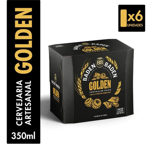 Cerveja Premium Baden Baden Golden 350ml - Pack 6 Unidades