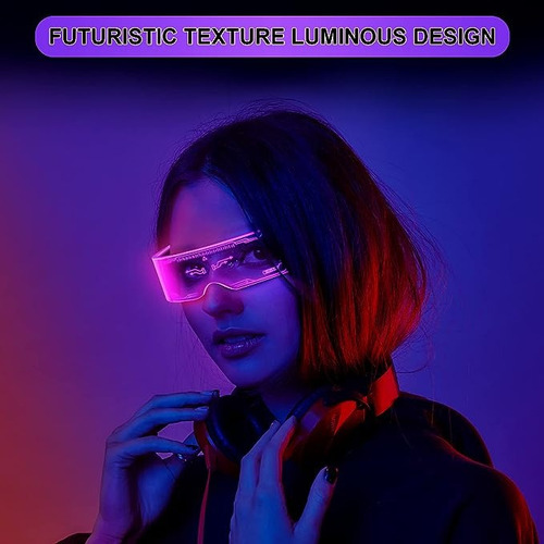 7 Colores Lentes Led Fiesta Gafas Cyberpunk Led Luminosa 2pz