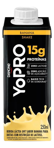 Atacado C/15 Yopro Bebida Láctea Uht Banana 250ml