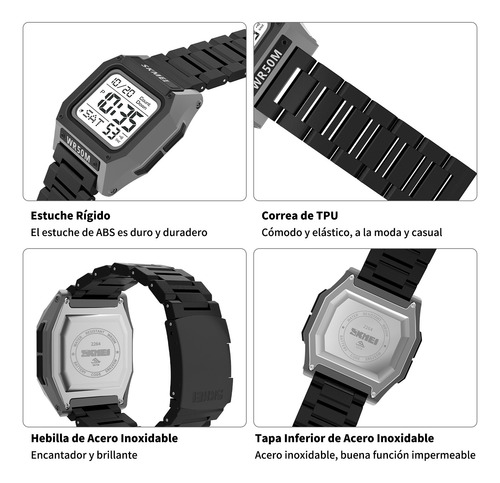 Reloj Deportivo Digital Para Hombre, Pantalla Led