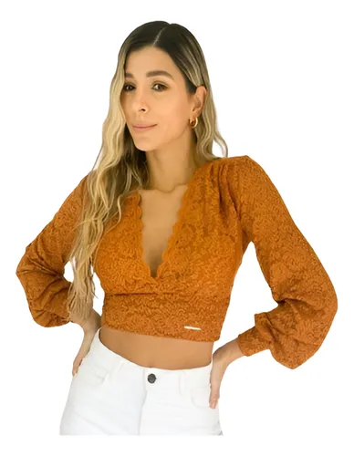 Blusas en blonda manga larga hotsell
