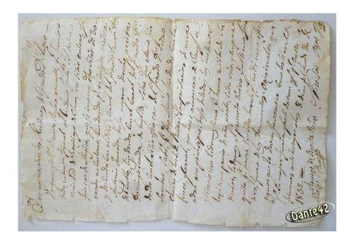 Dante42 Documento Antiguo Hoja De Papel 1832