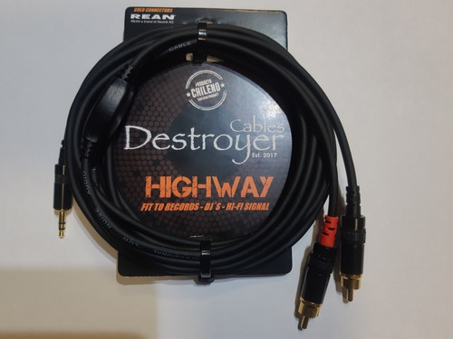 Cable De Audio Destroyer Rca Mini Plug 1.5 Metros