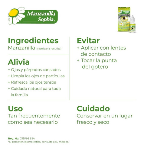 Manzanilla 15ml Gotas Para Alivio Natural De Los Ojos 3pack