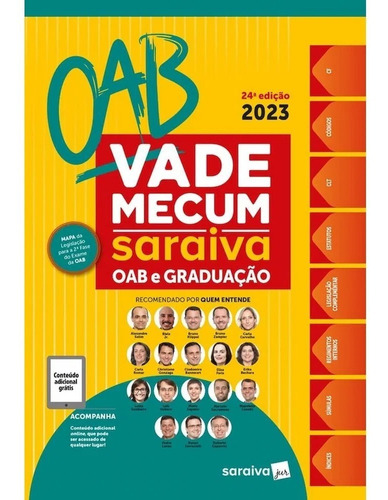 Livro Vade Mecum Saraiva Oab E Graduação - 24ª Edição 2023