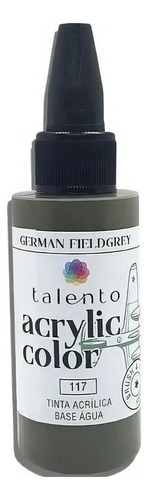 Tinta Acrylic Color Para Modelismo- Diversas Cores - Talento Cor 117 - GERMAN FIELDGREY