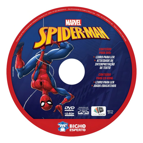 Livro Kit 5 Em 1 Colorir Com Dvd Marvel - Homem Aranha