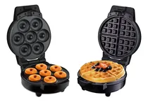Comprar Maquina 2 En 1 Para Mini Donas Y Mini Wafles Antiadherente Color Negro