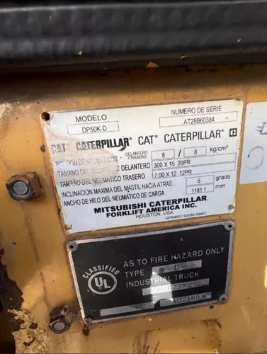 Autoelevador Cat Dp50 5000kg Torre Triple 6mts Año 2008