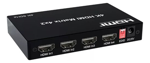 Seletor Splitter Matrix 4x2 Hdmi 4 Entradas E 2 Saidas Nf