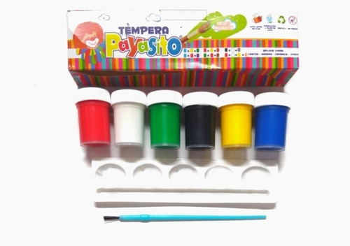 Temperas Escolar X 6 Unidades Colores Marca Glupe