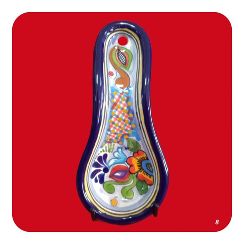 Imagen 5 de 8 de Portacuchara De Talavera Poblana Color Mejor Precio Prc