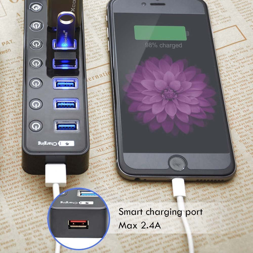 Hub Usb 3.0 Divisor, Lyfnlove 7 Puerto Hub Usb De Datos Con