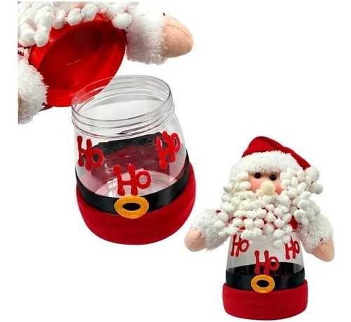 Enfeite Natal Pote Com Tampa Papai Noel 26cm -wincy