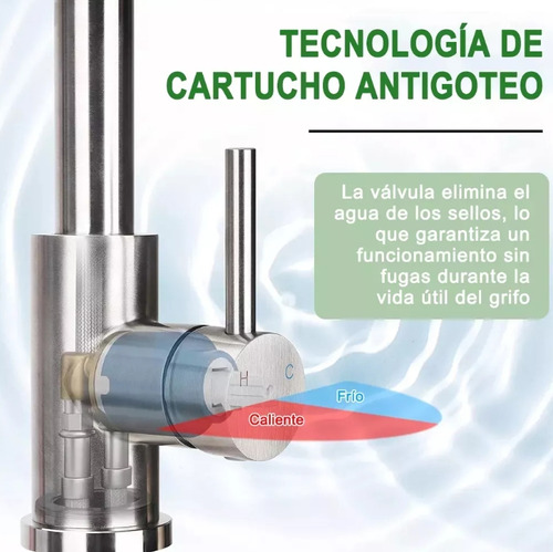 DNBEMN 4 En 1 Llave Mezcladora Fregadero Llave De Agua Cocina,Llaves Para Fregadero,Muebles Para Cocina,Cabezal Cabezal Giratorio De 360 Grados, Agua Caliente y Fría ,Acero Inoxidable, Plateado