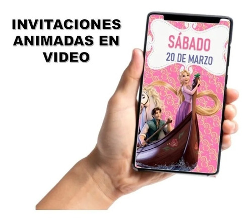 Invitación Animada Rapunzel Video Tarjeta Virtual Enredados