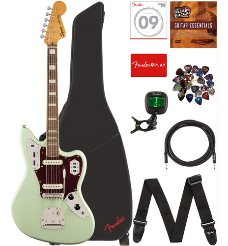 Fender Squier Classic Vibe '70s Jaguar Verde Surf Bolsa Pua