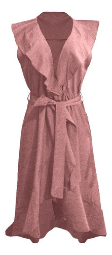 Mujeres Verano Sólido Vestido Para Mujeres 2024 Boho, Ruffle