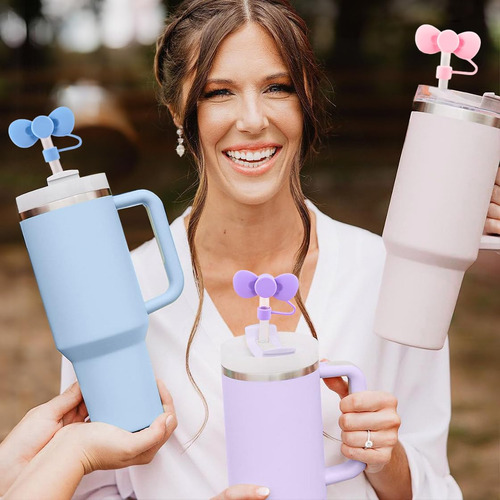 Tapones Para Bombillas Vasos Stanley Silicona Moños Coquette