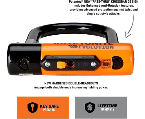 Candado Refozado Kryptonite Evolution, U-lock, Antirrobo