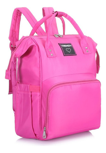 Mochila Trendy Maternal Color Fucsia Reforzada Boca De Pez