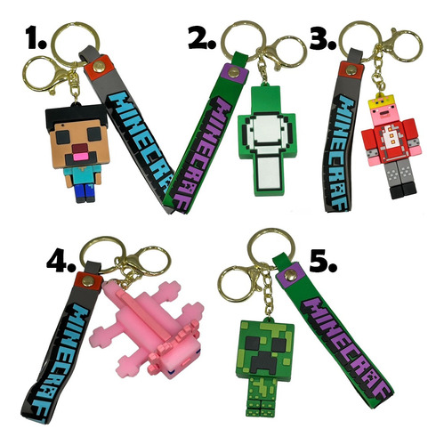 Llavero De Goma Figura Minecraft Creeper Anime 