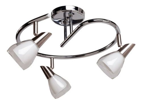 Imagen 2 de 9 de Araña Plafón Max Cromo 3 Luces Ge Rulo Móvil Apto Led