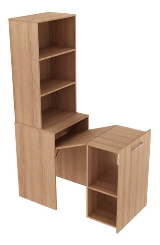 Armário Com Mesa Retrátil Me4171 Tecnomobili Amendoa Ef