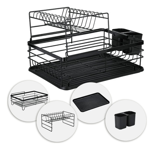 Escurridor De Platos Trastes 2 Niveles 12 Platos Deco Hogar