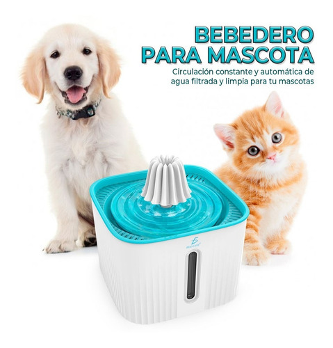 Fuente Dispensador De Agua Para Perros Y Gatos Mascotas