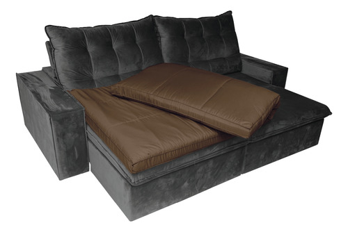 Pillow Top Para Sofá Retrátil 200 Fios 210x100x10cm Altihaus Cor Marrom