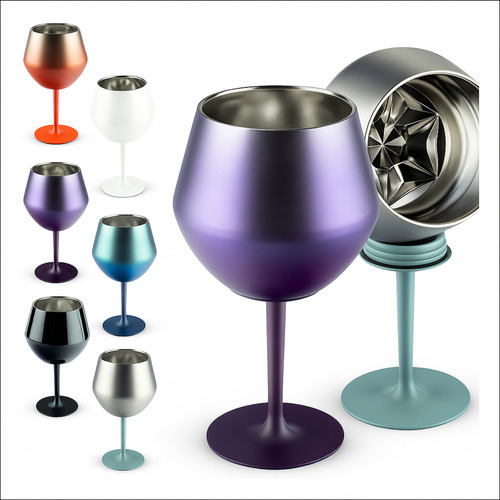 Taça Térmica Copo Prismática Cabo Removível Quente E Frio Cor Violeta