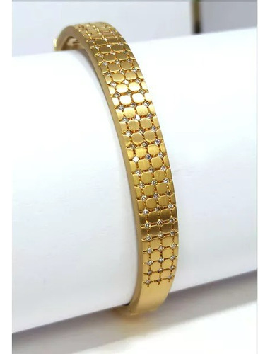 Bracelete Cravejado Com Diamantes 40 Gramas 7mm Ouro 18k 750