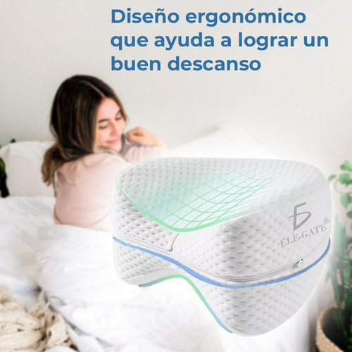 Almohada Ortopedica Descanso Piernas Rodillas Espuma Memoria Color Blanco Ele-Gate