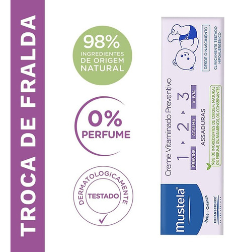 Creme Para Assaduras Mustela 123 110g