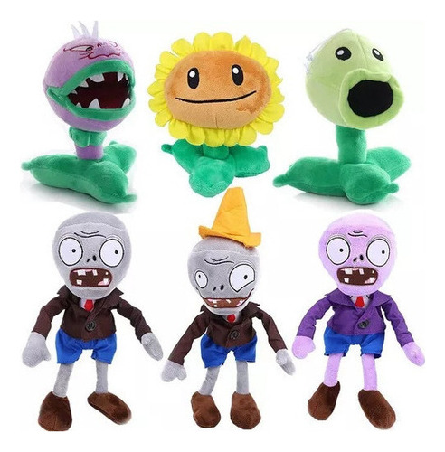 // Set De 6 Peluches Plants Vs Zombies